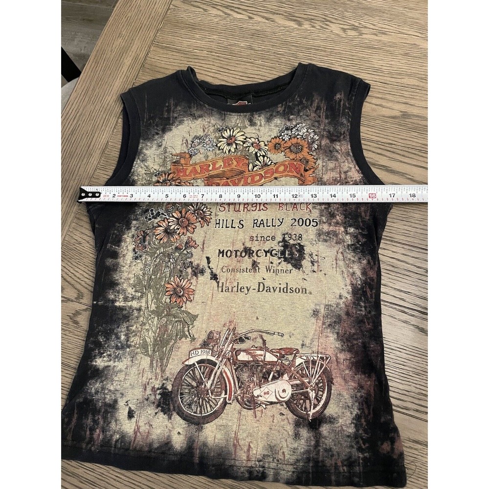 2005 Harley Davidson Graphic tee Womens Large Rare HTF Black sleeveless - Picture 7 of 8